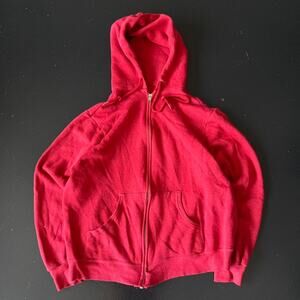 1980s red vintage boxy zipup boxy jacket